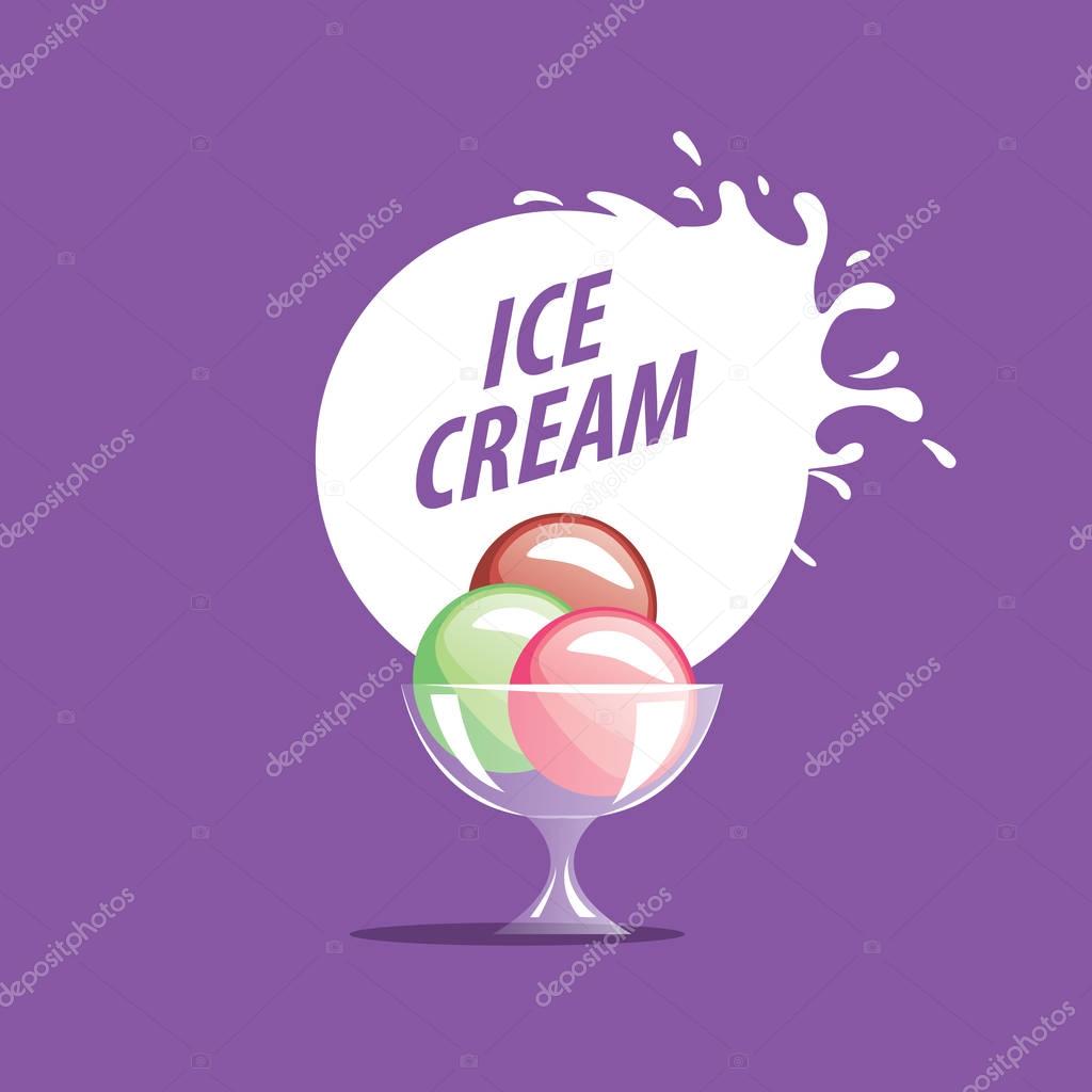 Ice cream logo design template. Vector illustration