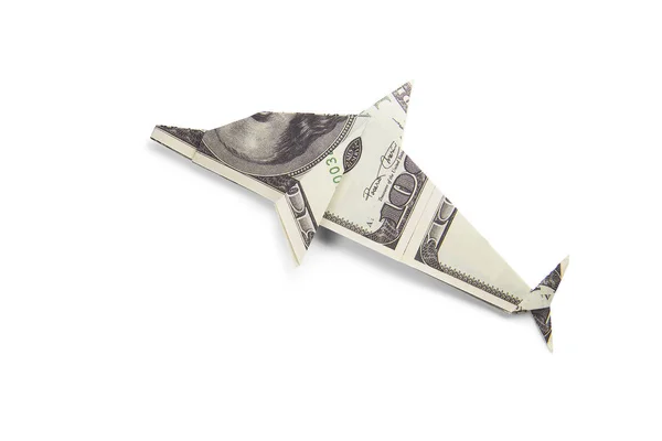 Origami Delfín de billetes — Foto de Stock