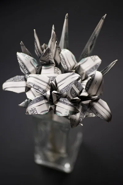 Λουλούδια origami τραπεζογραμματίων — Φωτογραφία Αρχείου