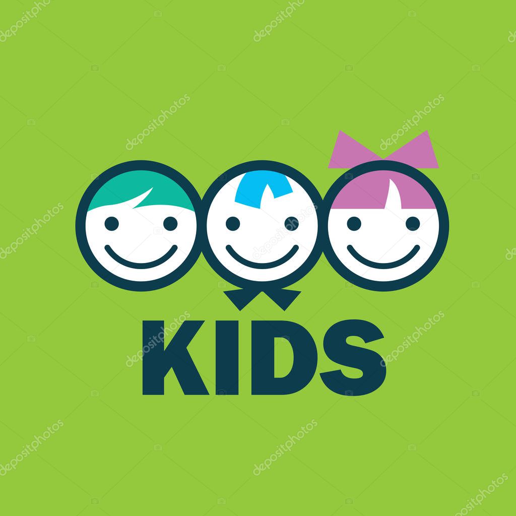 Children logo design template. Vector illustration of icon