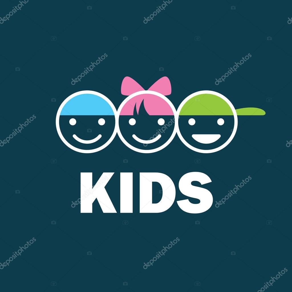 Children logo design template. Vector illustration of icon
