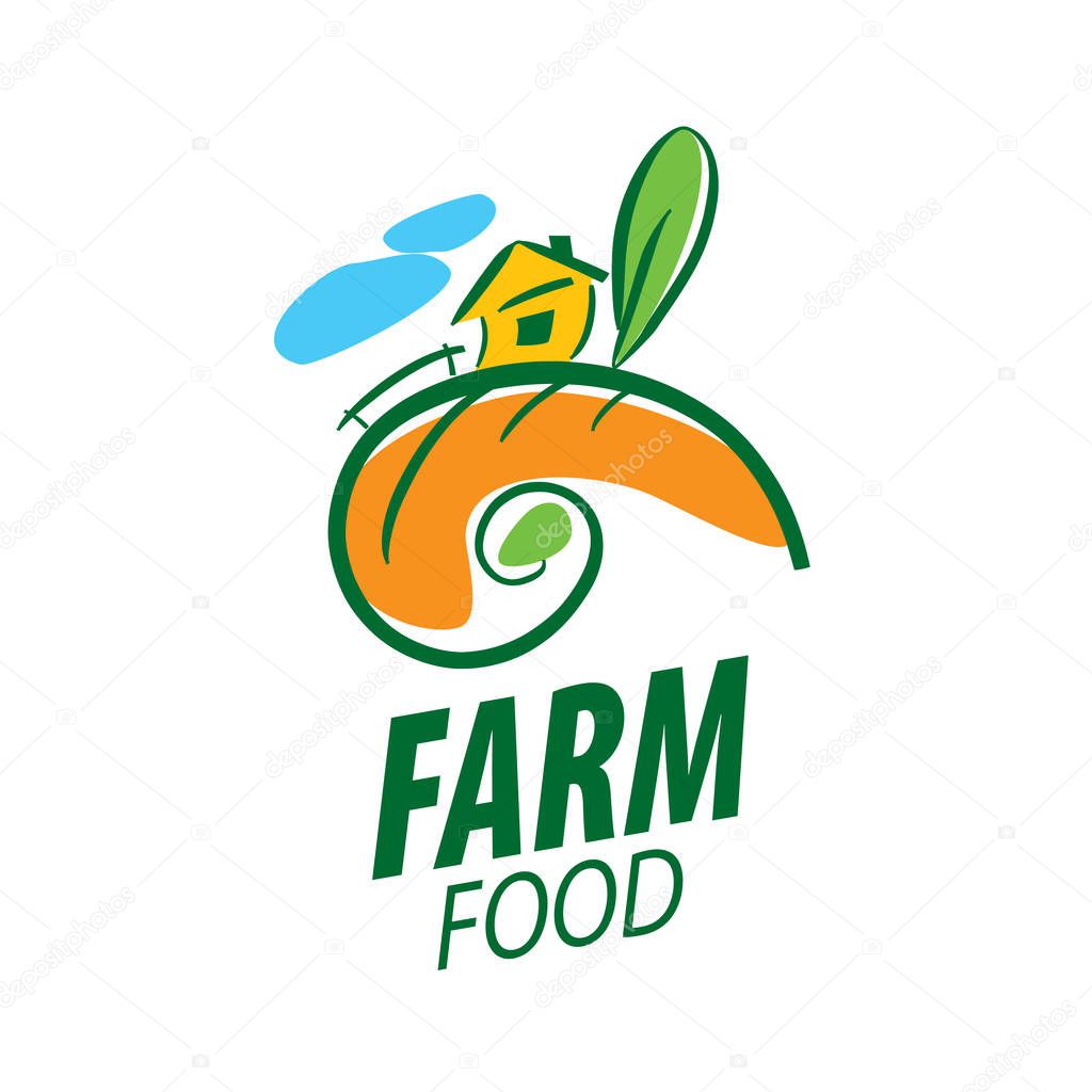 Template design of logo farm food. Vector illustration icon