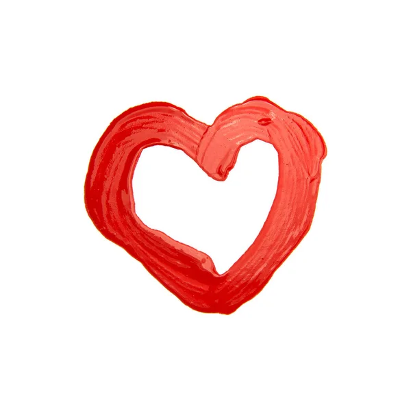 Coração vermelho pintado — Fotografia de Stock