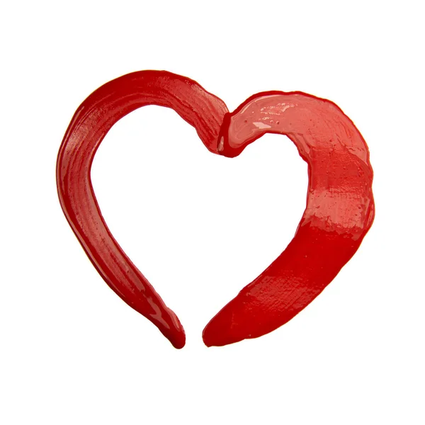 Namaloval červené srdce — Stock fotografie