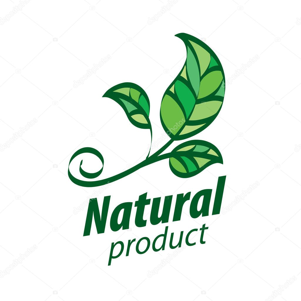 Natural product logo design vector template. Leaf icon