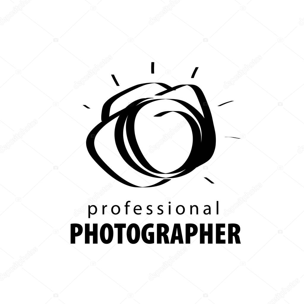 Vector logo for photographer. Illustration drawn camera