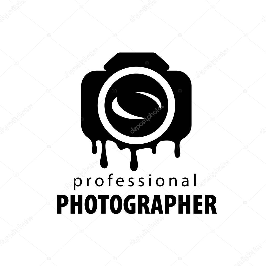 Vector logo for photographer. Illustration drawn camera