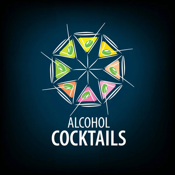 Logo cocktails alcoolisés — Image vectorielle