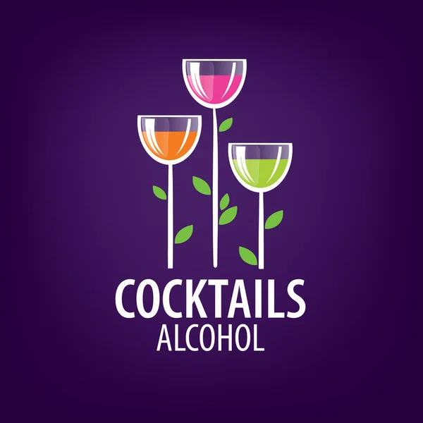 Alcoholic cocktails logo — Stock Vector