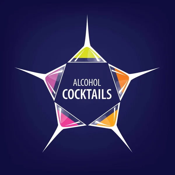 Alcoholic cocktails logo — Stock Vector