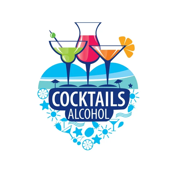 Logo cócteles alcohólicos — Vector de stock