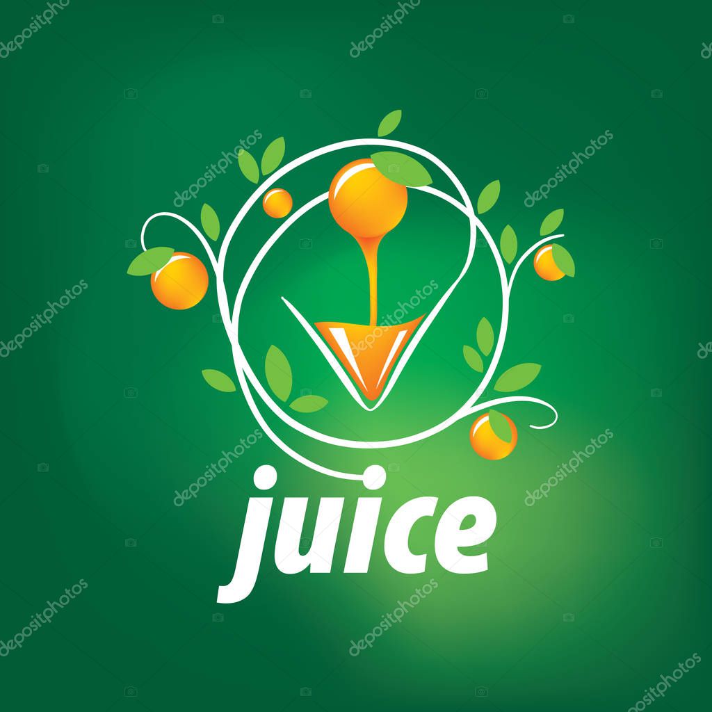 Vector icon fresh juice from natural products