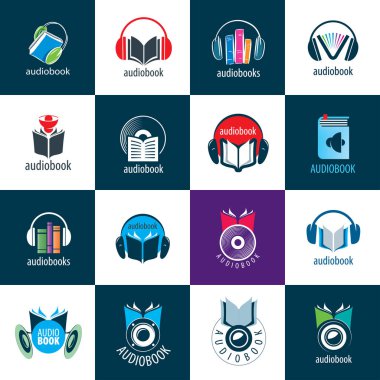 Audiobook. Vektör logo şablonu