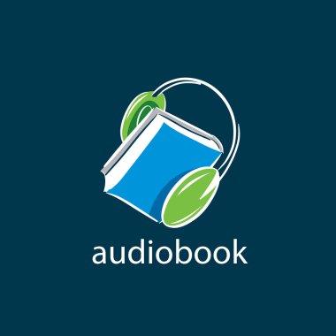 Audiobook. Vektör logo şablonu