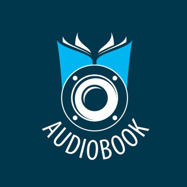 Audiobook. Vektör logo şablonu