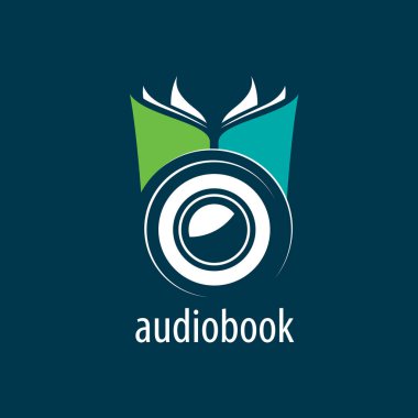 Audiobook. Vektör logo şablonu