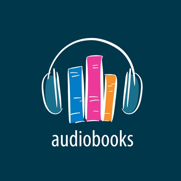 Audiolibro. Modello logo vettoriale — Vettoriale Stock