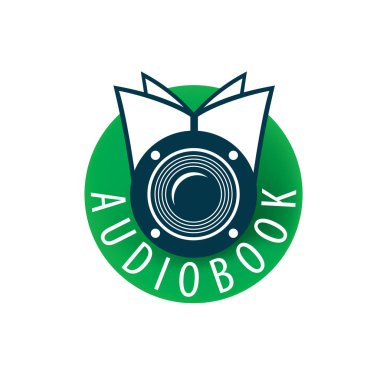 Audiobook. Vektör logo şablonu