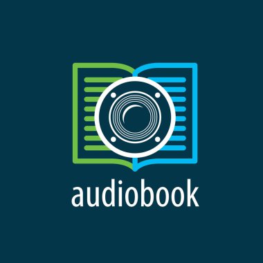 Audiobook. Vektör logo şablonu