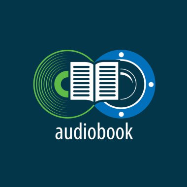 Audiobook. Vektör logo şablonu