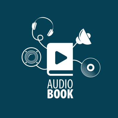 Audiobook. Vektör logo şablonu