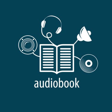 Audiobook. Vektör logo şablonu