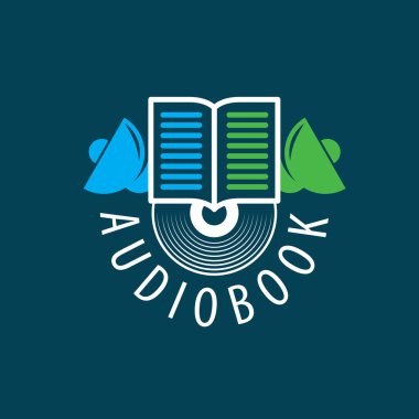Audiobook. Vektör logo şablonu