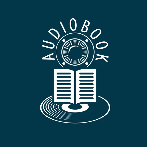 Audiolibro. Plantilla de logotipo vectorial — Archivo Imágenes Vectoriales