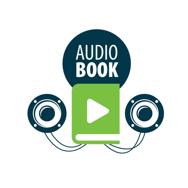 Audiolibro. Plantilla de logotipo vectorial — Vector de stock