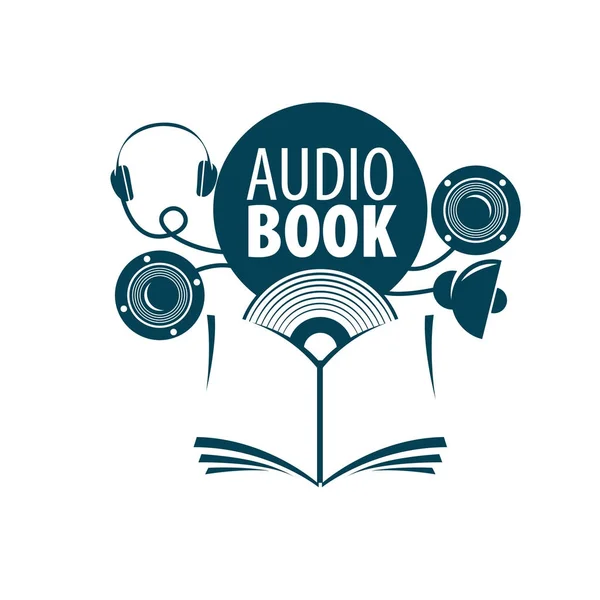 Audiolibro. Modello logo vettoriale — Vettoriale Stock