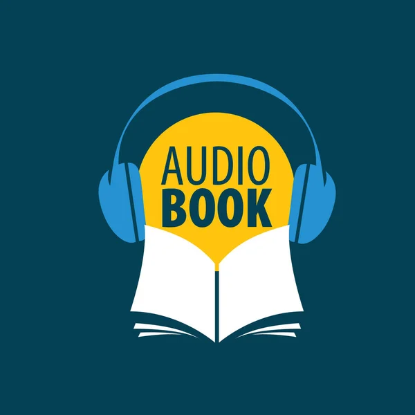 Audiolibro. Plantilla de logotipo vectorial — Vector de stock