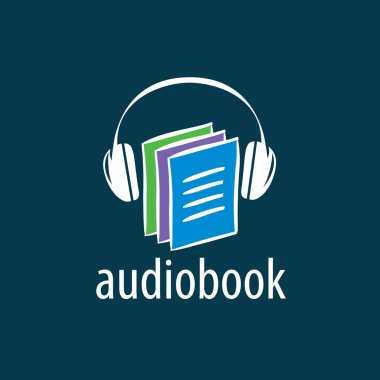 Audiobook. Vektör logo şablonu