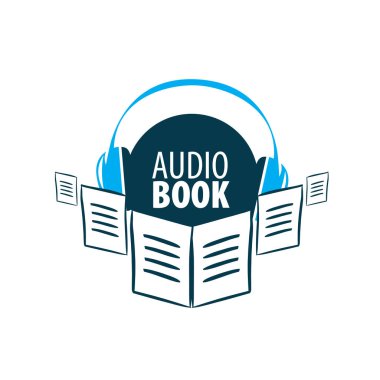 Audiobook. Vektör logo şablonu