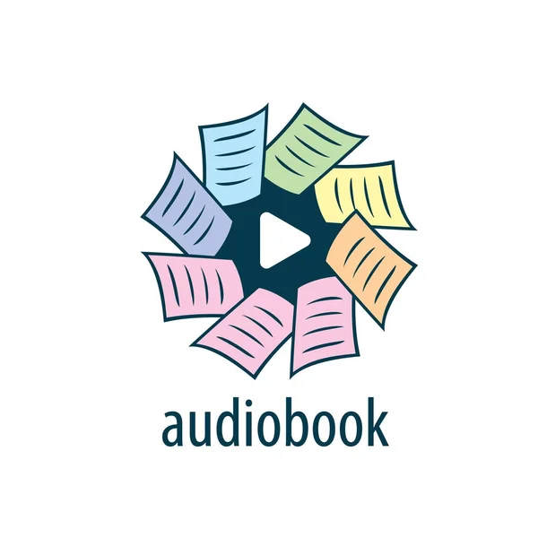 Audiolibro. Plantilla de logotipo vectorial — Vector de stock