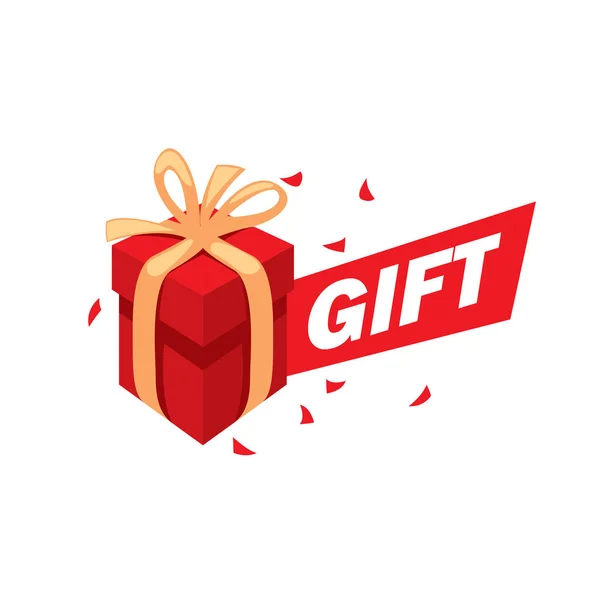 Vector logo caja con regalos — Vector de stock