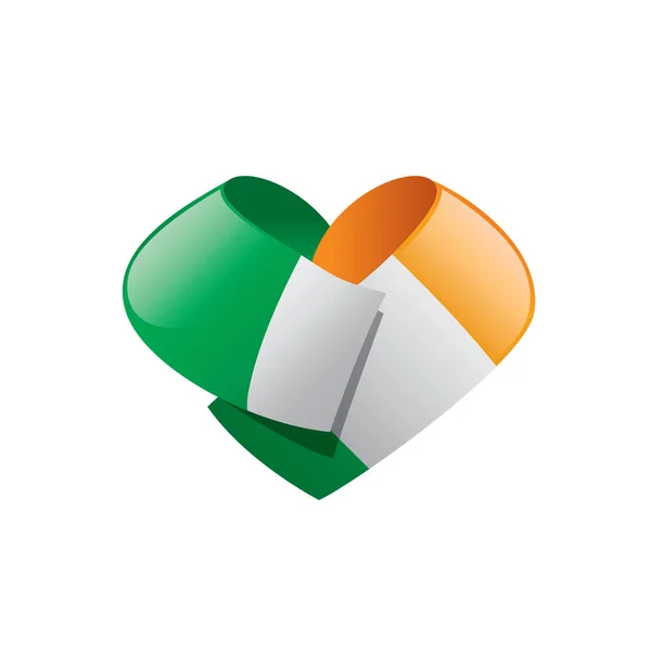 Bandera de Irlanda, ilustración vectorial — Vector de stock