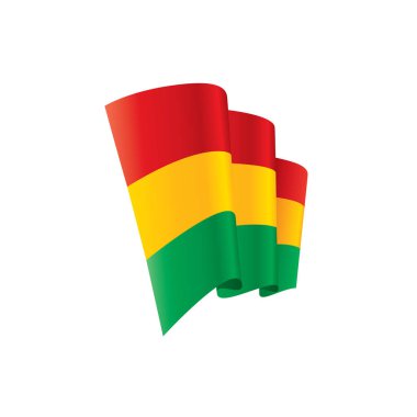 Bolivya bayrağı, vektör illüstrasyonu