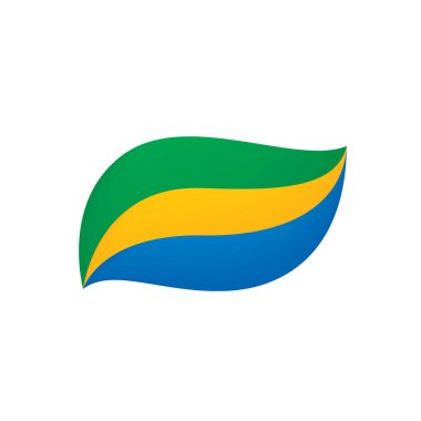 Gabon bayrak, vektör çizim