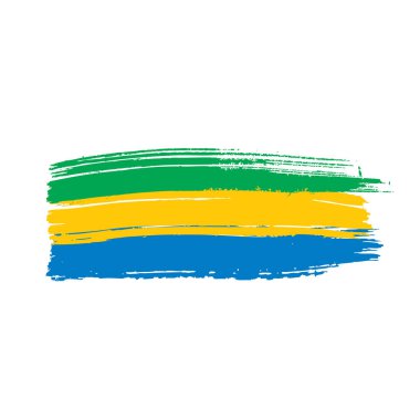 Gabon bayrak, vektör çizim