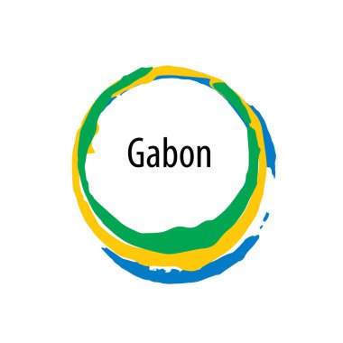 Gabon bayrak, vektör çizim