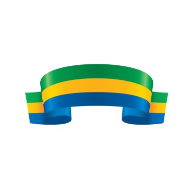 Gabon bayrak, vektör çizim