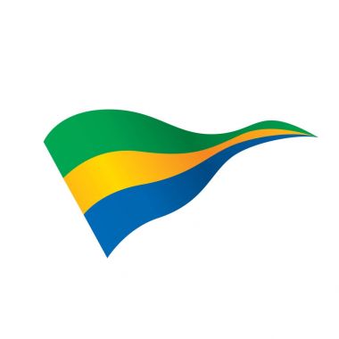 Gabon bayrak, vektör çizim