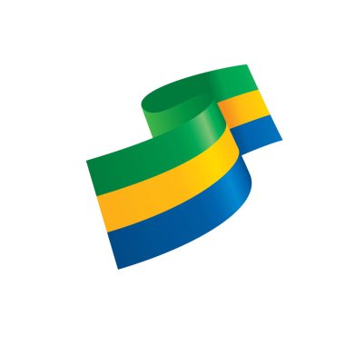 Gabon bayrak, vektör çizim