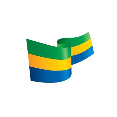 Gabon bayrak, vektör çizim