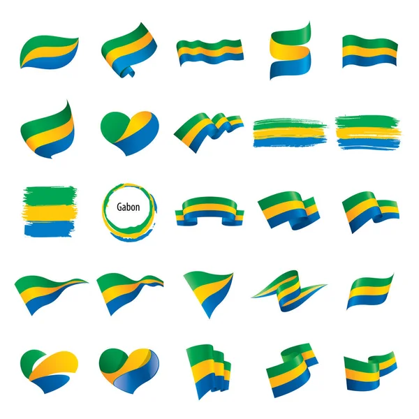 Bandeira do Gabão, ilustração vetorial — Vetor de Stock