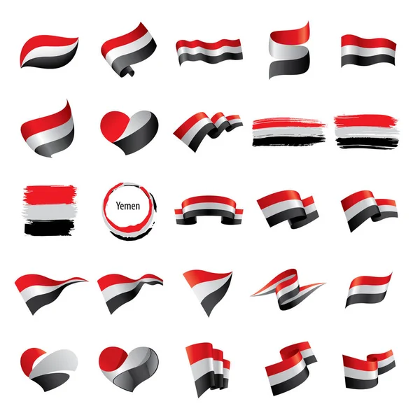 Bandera yemení, ilustración vectorial — Vector de stock