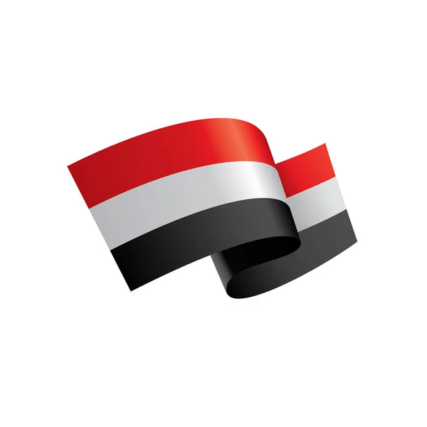 Bandera yemení, ilustración vectorial — Vector de stock