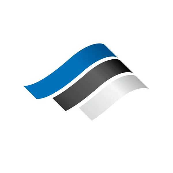 Estonia bandera, ilustración vectorial — Vector de stock