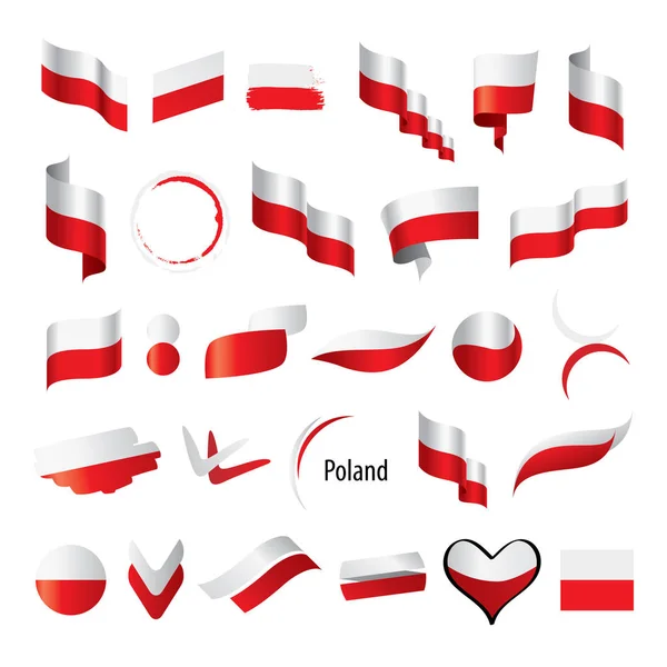 Bandera de Polonia, ilustración vectorial — Archivo Imágenes Vectoriales