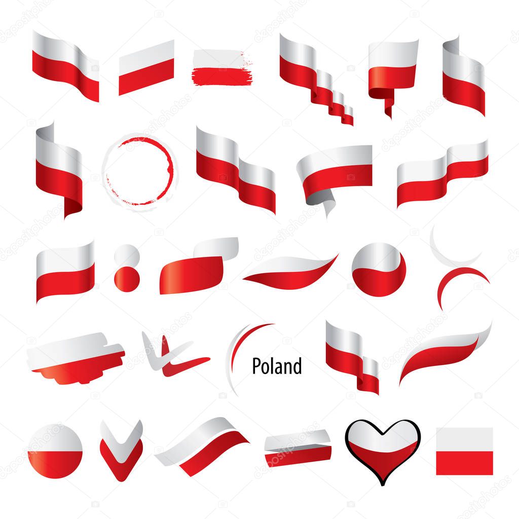 Poland flag, vector illustration